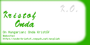 kristof onda business card